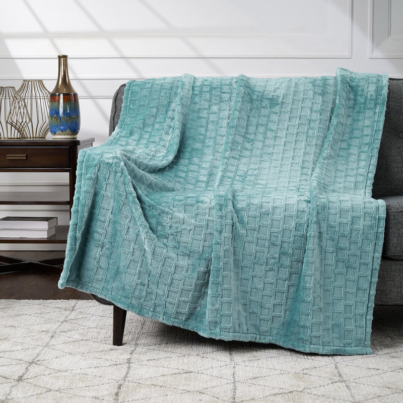 Jeté en velours et velours CBCHome, Turquoise