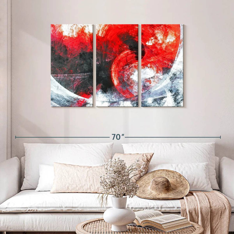 Avery Red Whirlpool Abstract, 28" H x 45" W