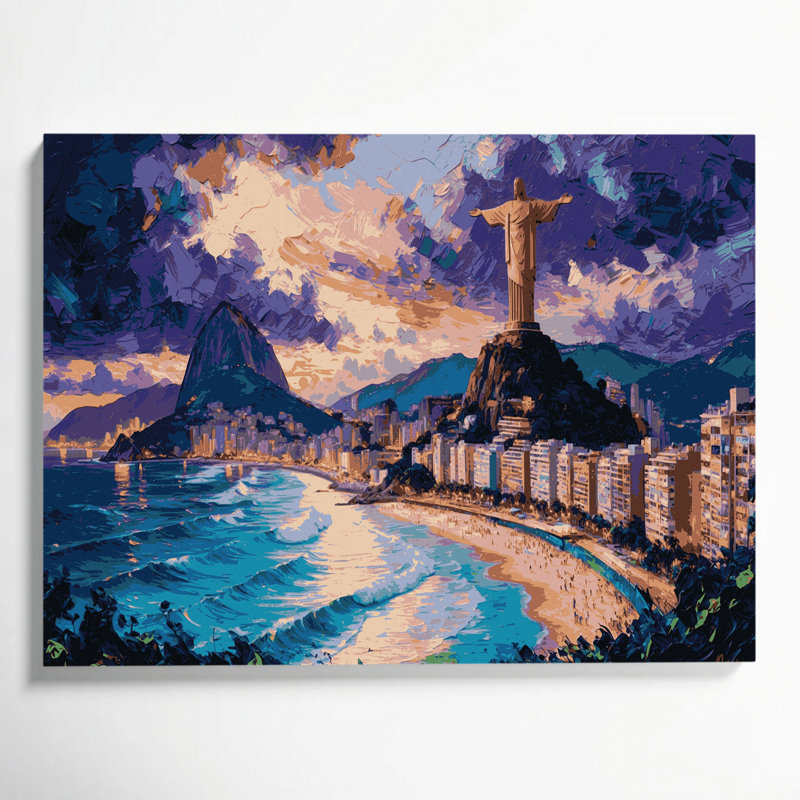 Art mural sur toile, "Cities Rio de Janeiro", Brésil, H 11 po x l 14 po
