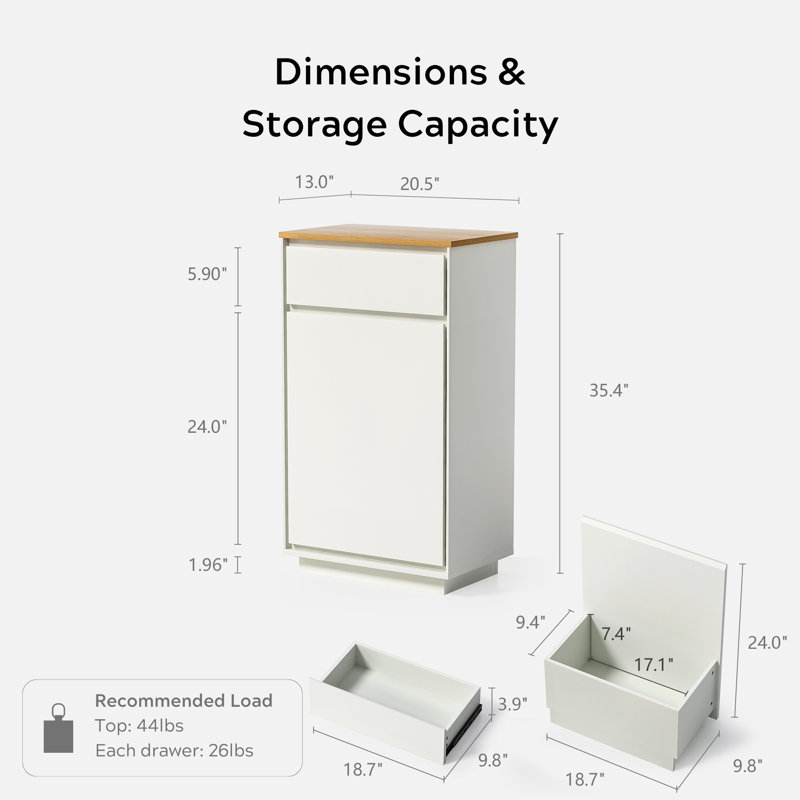 Armoire à poubelle 10 gallons, Blanc
