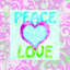 Peace and Love - Art textuel sur toile tendue
