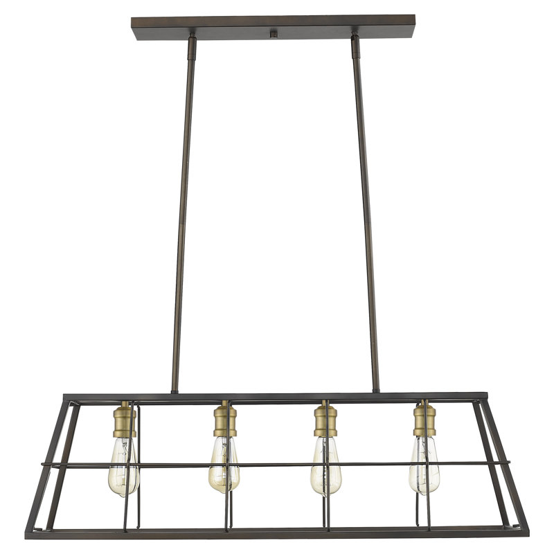 Colwart 4 - Light Geometric Chandelier, 10.25" H x 10.75" W 35.25" D