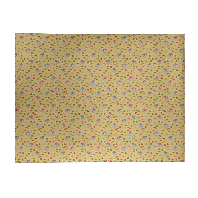Tapis jaune pizza, Rectangle 9 pi x 12 pi