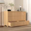 Commode contemporaine Lyric avec panneaux de tiroir ondulés et panneau de particules de qualité supérieure