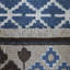 Tapis d'intérieur rectangulaire oriental en laine nouée à la main, bleu et beige