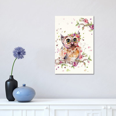 Sweet Owl 1 Piece Wrapped Canvas Painting