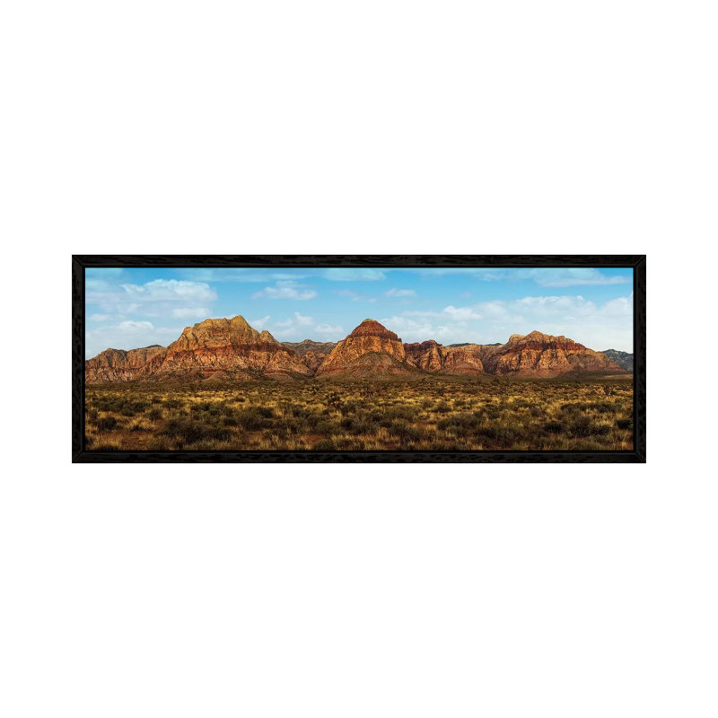 Mountain Range In Red Rock Canyon Nevada by Susan Schmitz - Panoramic Print on Canvas, 30.48cm H x 91.44cm W x 3.81cm D