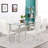 6-seater Simple Rectangular Cylindrical Leg Tempered Glass Stainless Steel Clear Glass Dining Table-715474906