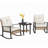 Patio Wicker Furniture Set With Button Tufted Cushions, Rattan Rocking Chairs, Coffee Table-1590468325