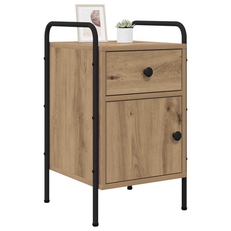 35 cm W Bedside Table, Artisan Oak