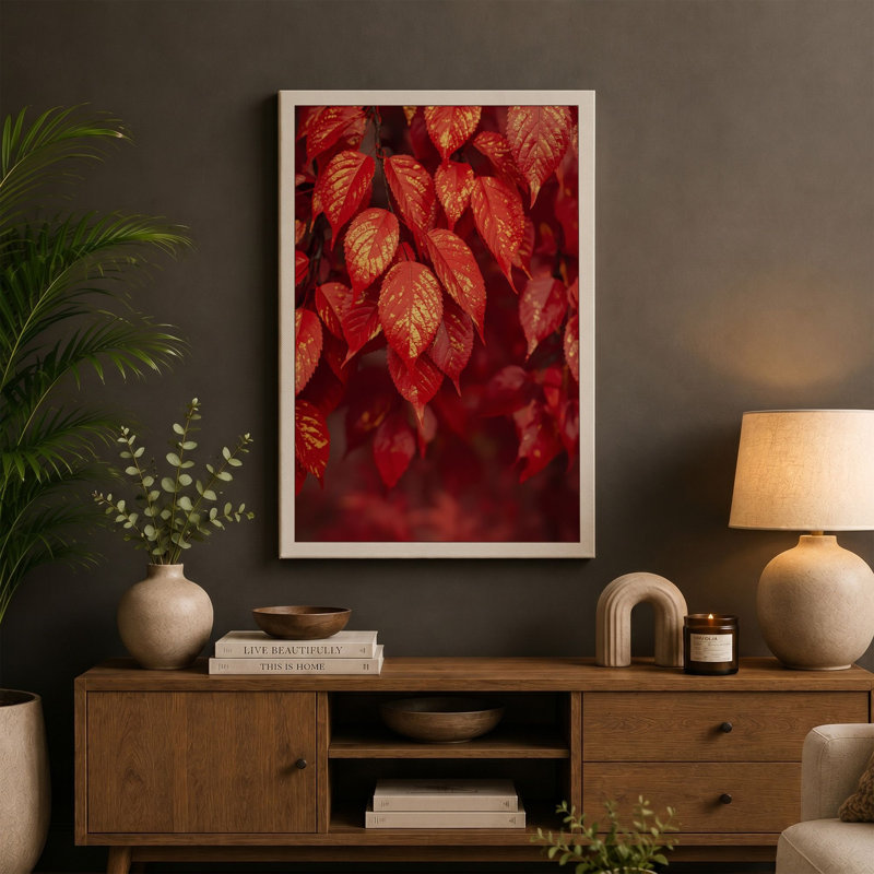 Autumn Foliage Botanical - Wrapped Canvas, Black Border, 24x16 - 61.0 x 40.6 cm
