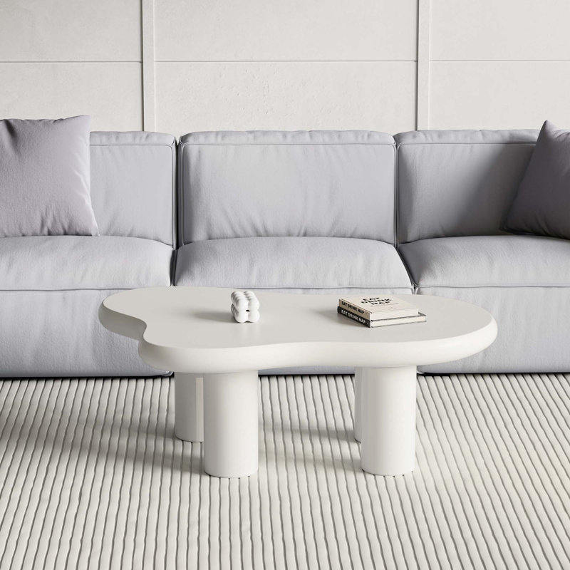 Table basse avec 4 pieds Cloud, Blanc