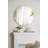 Distressed Gold Wavy-Edge Round Mirror