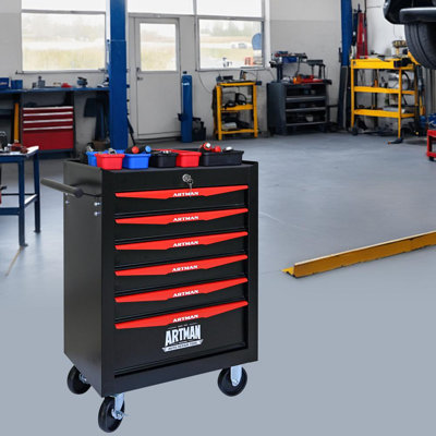 6-Drawer Tool Chest Cabinet with Wheels, Steel Tool Storage Box Organizer