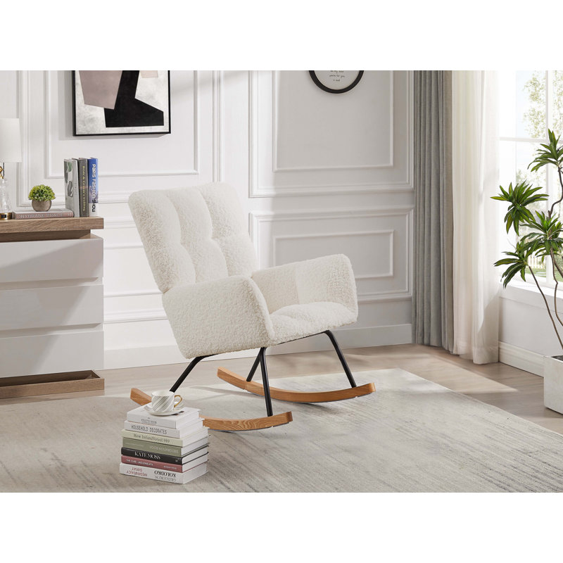 Chaise berçante rembourrée avec dossier haut Comfy