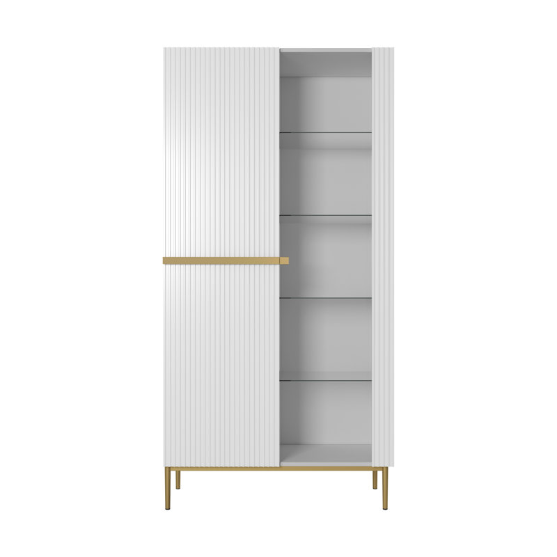 Alynia Display Cabinet, White/Gold