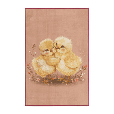 Machine Washable Laverock Easter Modern & Contemporary Abstract Rug in Brown – Rose Binding