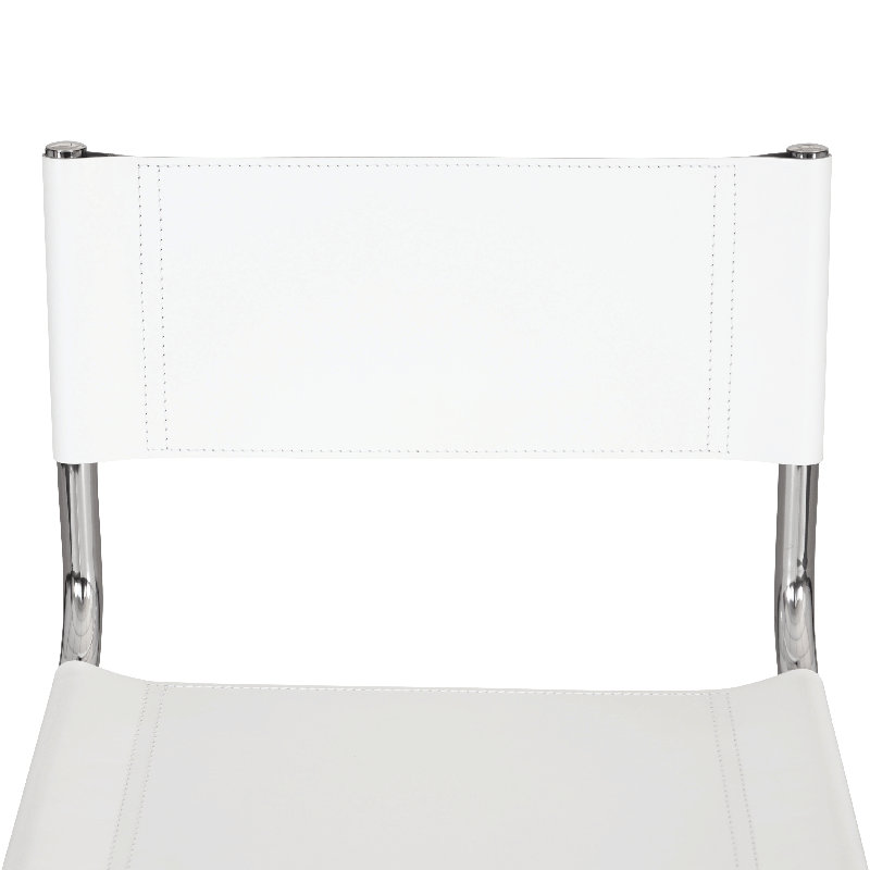 Mart Stam Cantilever Side Chair w/ Chrome-Plated Steel Frame (Various Bonded Leather Colors), White