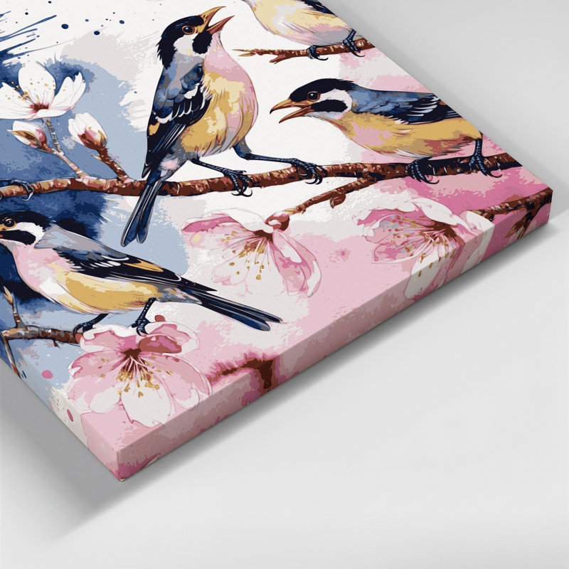 «Birds Common Myna Gray», art mural sur toile, H 16 po x l 20 po