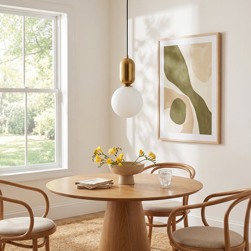 Matsu 1 - Light White/Black/Brass Single Pendant