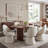 Swivel Fabric Upholstered Dining Chair-2074759437-2074759438