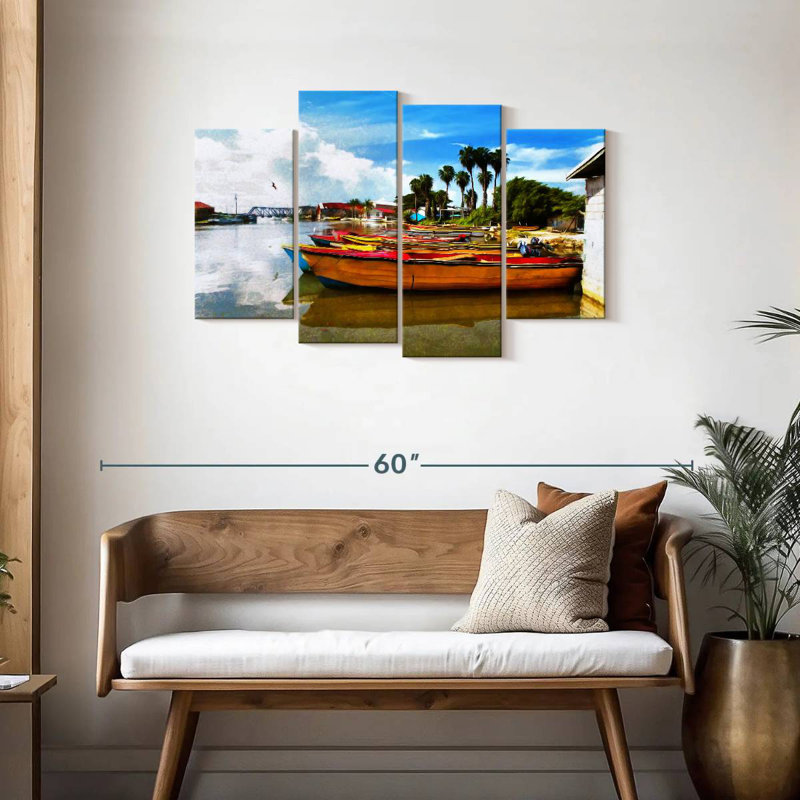Bateaux jamaïcains, H 27 po x l 43 po