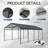 12x21 Metal Heavy Duty Carport Outdoor Canopy Large Garage with Galvanized Steel Roof and Frame for Driveway Car,Truck