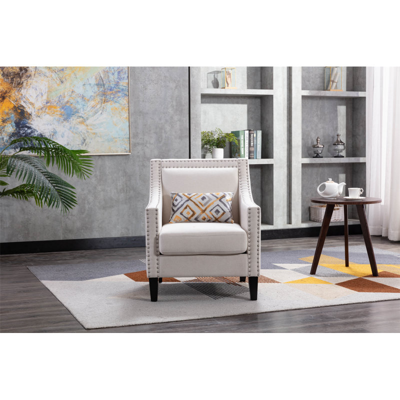 Méridienne capitonnée de 26,8 po de largeur, Beige