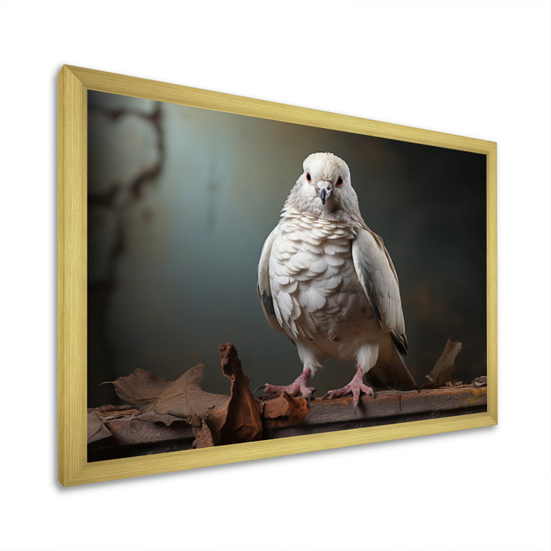 " Gray Dove Portrait II ", 24" H x 32" W x 1" D, Gold Picture Framed