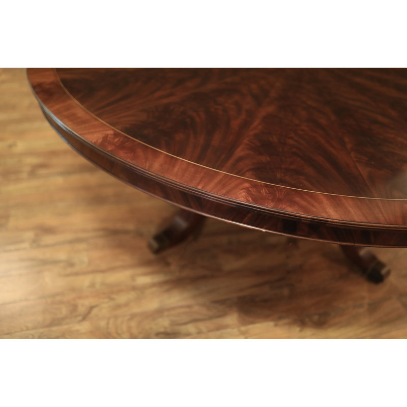 Round Mahogany Wood Dining Table
