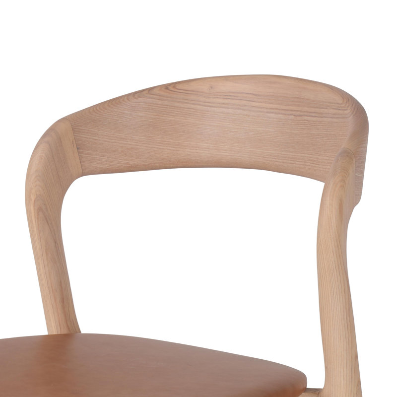 Amare Counter & Bar Stool, Butterscotch Genuine Leather/Natural, Bar Stool (30" Seat Height)