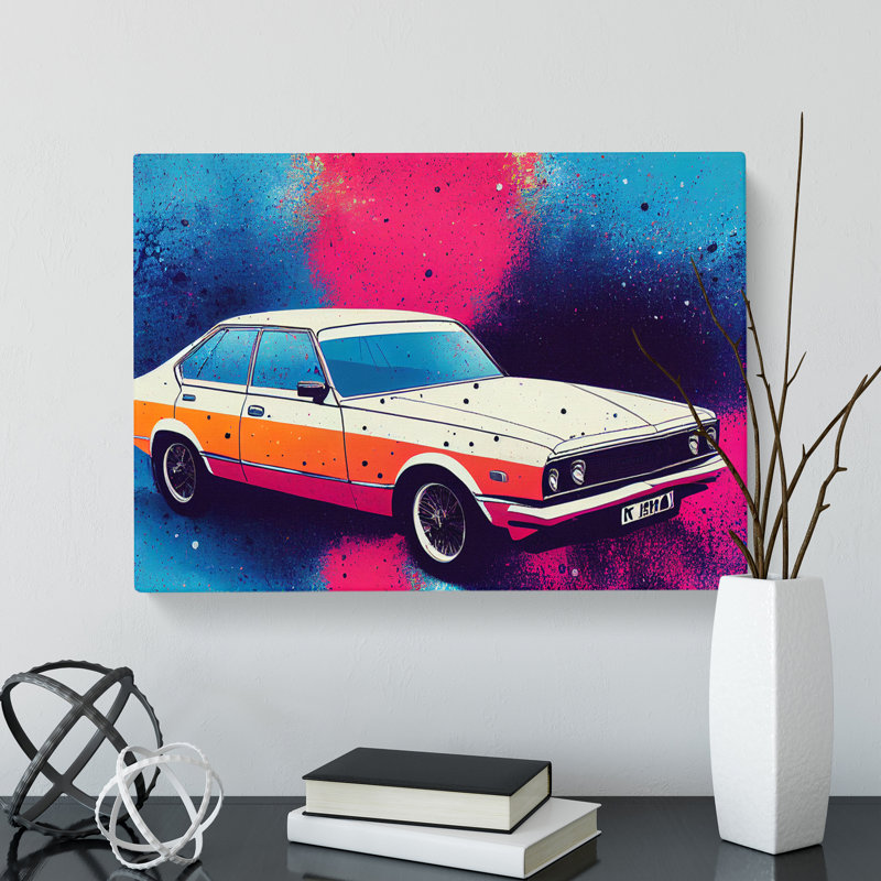 Retro Car Splash Vol.3 - Wrapped Canvas, 40cm H x 60cm W x 3cm D