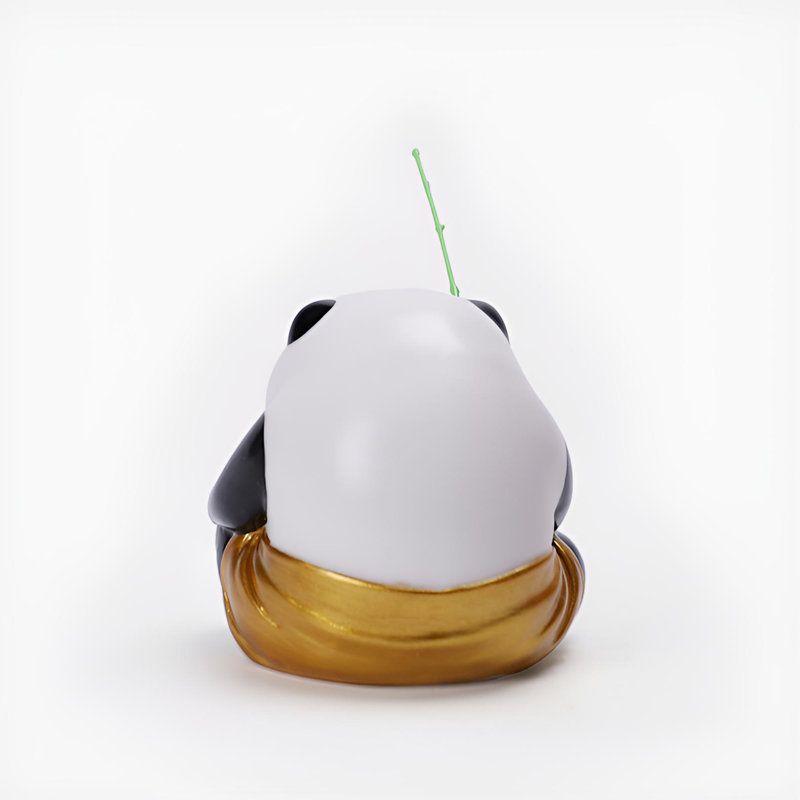 Panda Ceramic Figurine - Elegant Desktop Decor