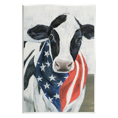 " Farm Cow American Flag Animal " by Annie Warren