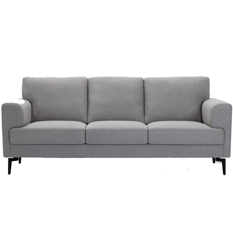 Canapé Adamsiii avec revêtement en tissu et pieds en métal élégants, gris