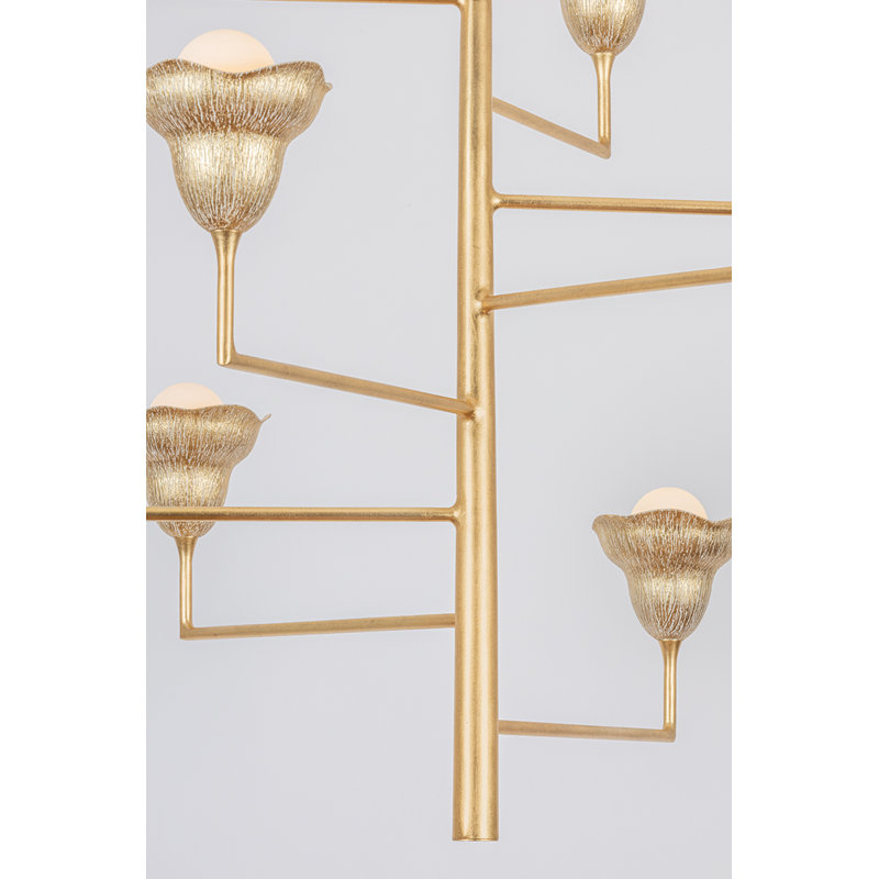 Alora 9 Light Chandelier, Vintage Gold Leaf/Gilded Ivory