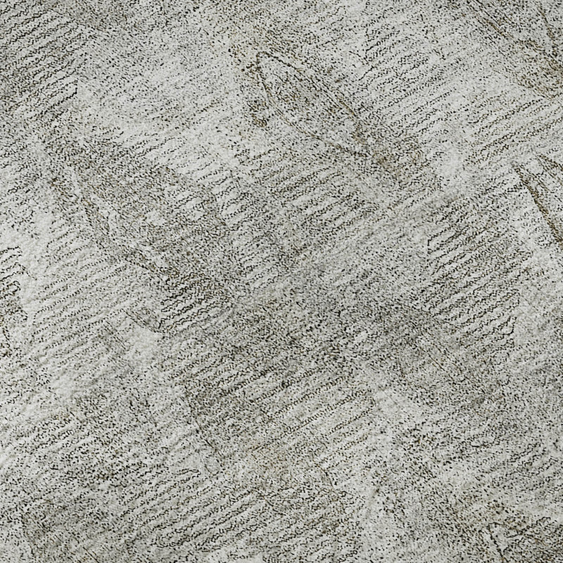 Tapis argent Cerrito lavable à la machine de qualité supérieure, Rectangle 5 pi x 7 pi 6 po