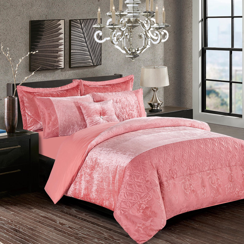 Santiago 3 Piece Crushed Velvet Duvet Cover Set Ultra Soft Luxurious and Easy Care Bedding, Double - 2 Standard Pillowcases