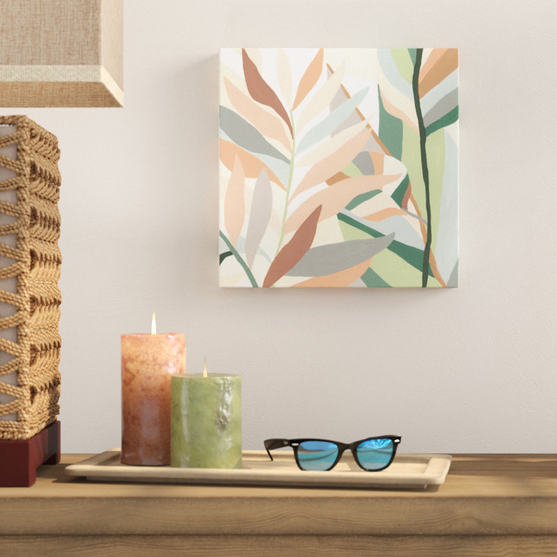 «Soft Tropicals I», peinture sur toile tendue, H 12 po x l 12 po