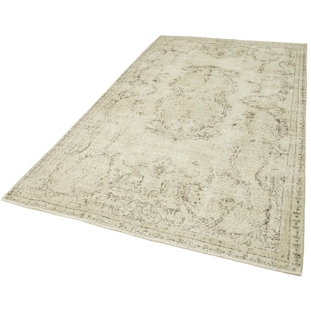 Vintage Beige Vintage Wool Handmade Area Rug