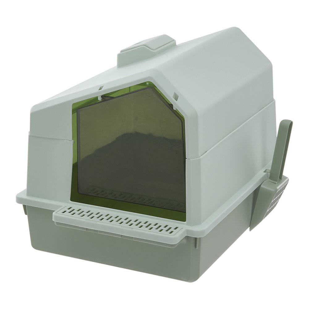 Cleckheat Plastic Enclosed Litter Box with Scoop