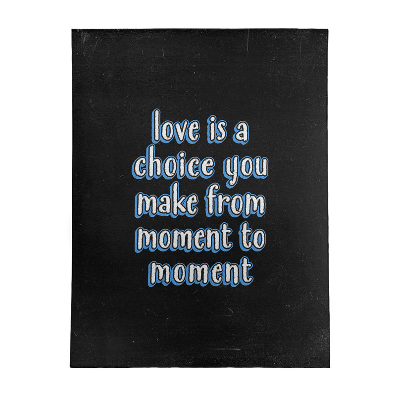 Tapis en poly-chenille style tableau noir love is choice, Rectangle 5 pi x 7 pi