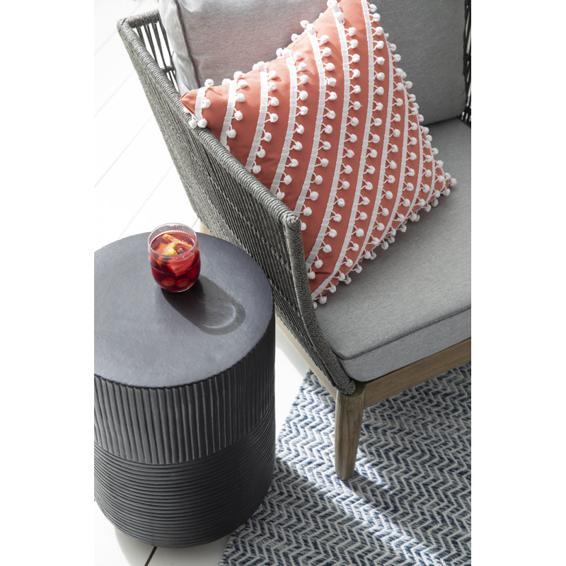 Provenance Signature Outdoor Round Side Table, Coal, 16"