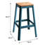 Tabouret de bar naturel et bleu sarcelle avec poignée-1696729895