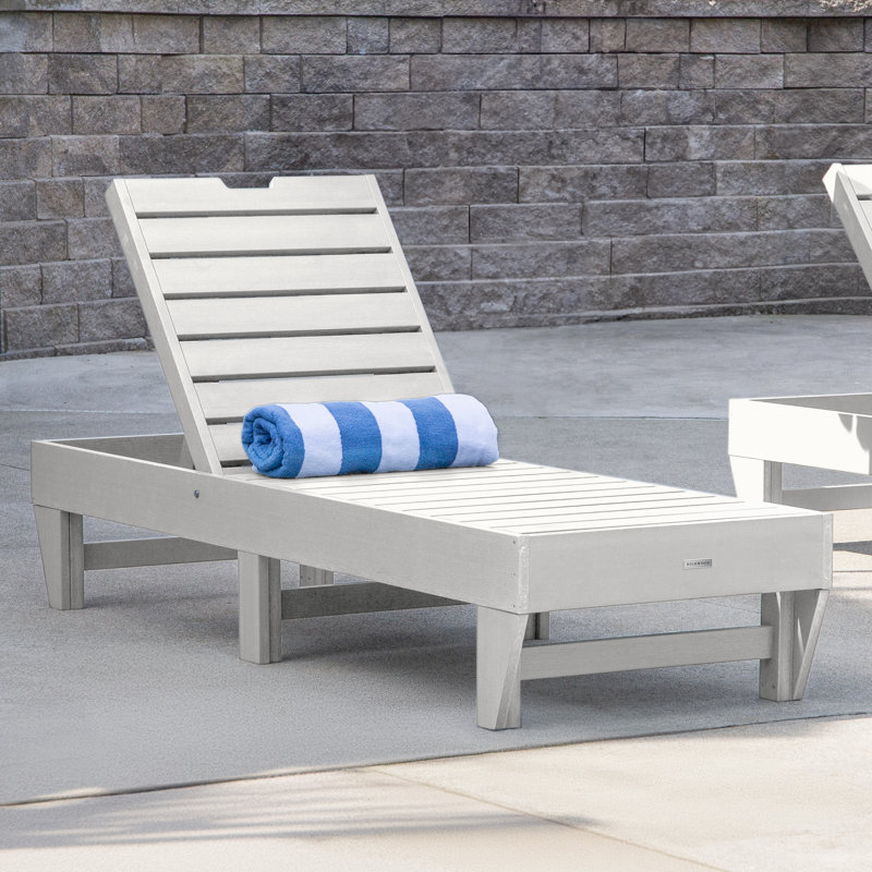 Annette Outdoor Chaise Lounge, White