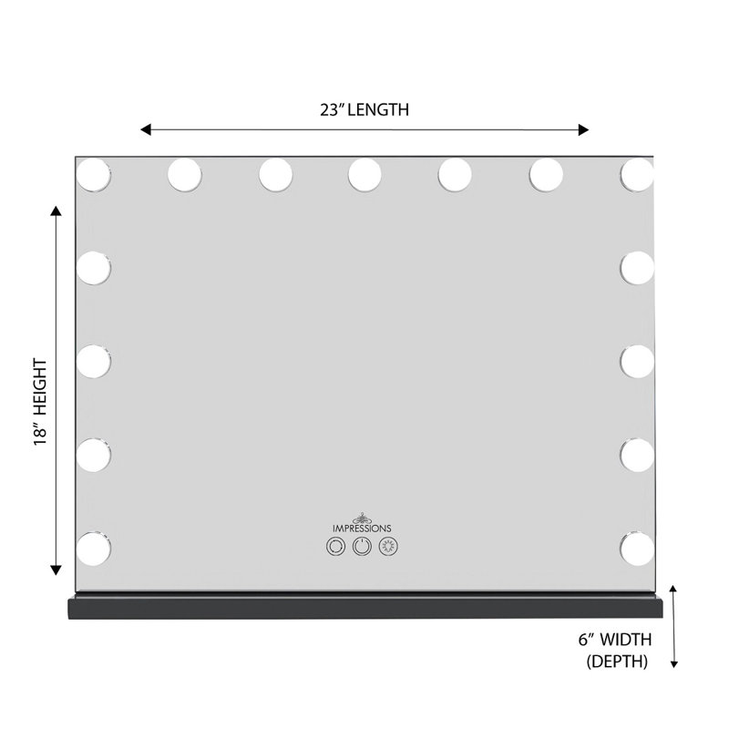 Aurora  Hollywood Vanity Mirror with 15 Frosted LED Lights Dressing Mirror with Dimmer Switch