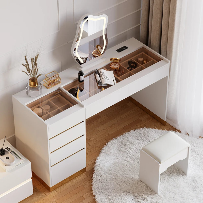 55" Smart Makeup Vanity Set With Mirror & Lights