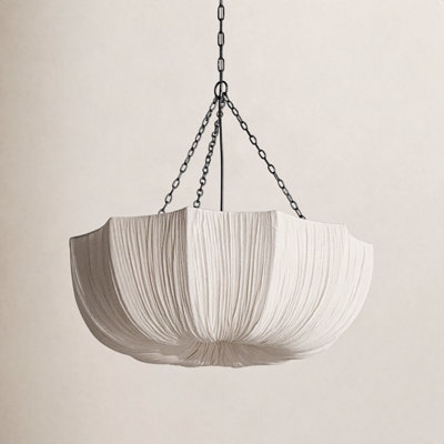 Linen Bowl Single Light Pendant
