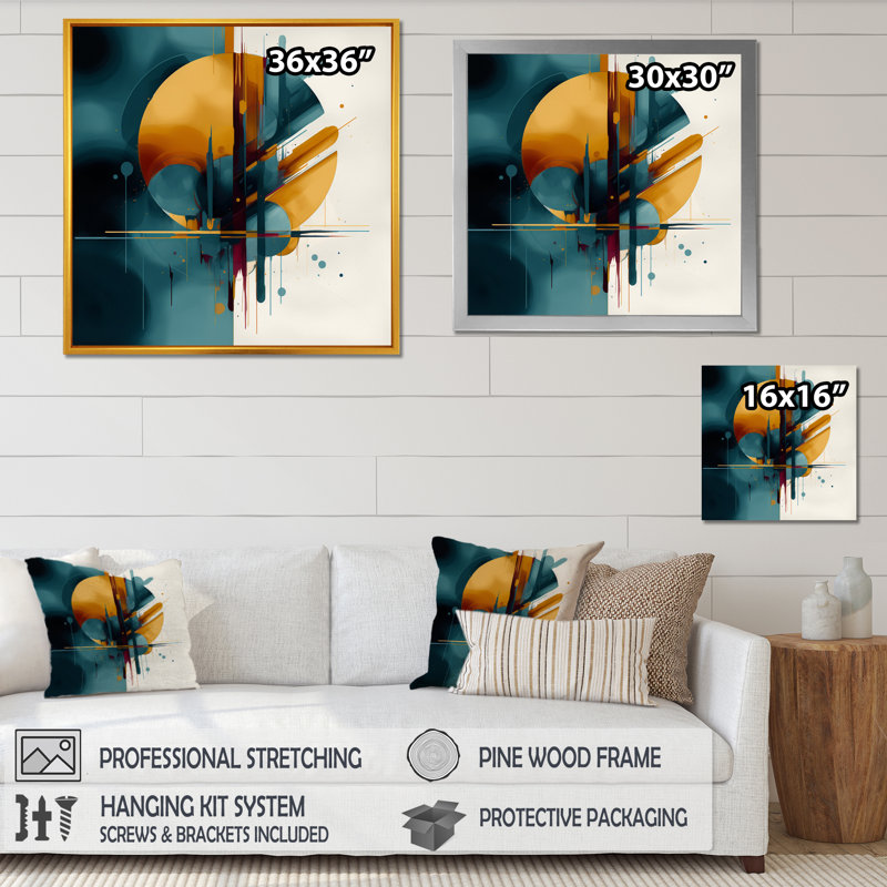 «The Geometric Of Light I» sur toile, H 16 po x l 16 po x P 1 po, Toile tendue