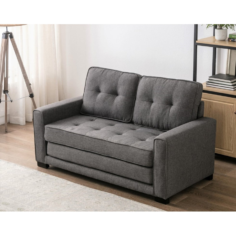 Lizeth Upholstered 58'' Loveseat, Dark Gray